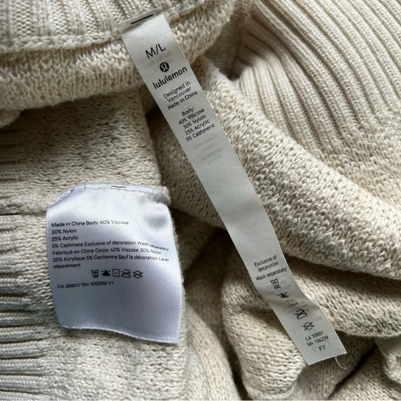 Lululemon Texture Play Crew Sweater Pullover Long Sleeve Knit Ribbed Vapor 8 - Picture 10 of 12